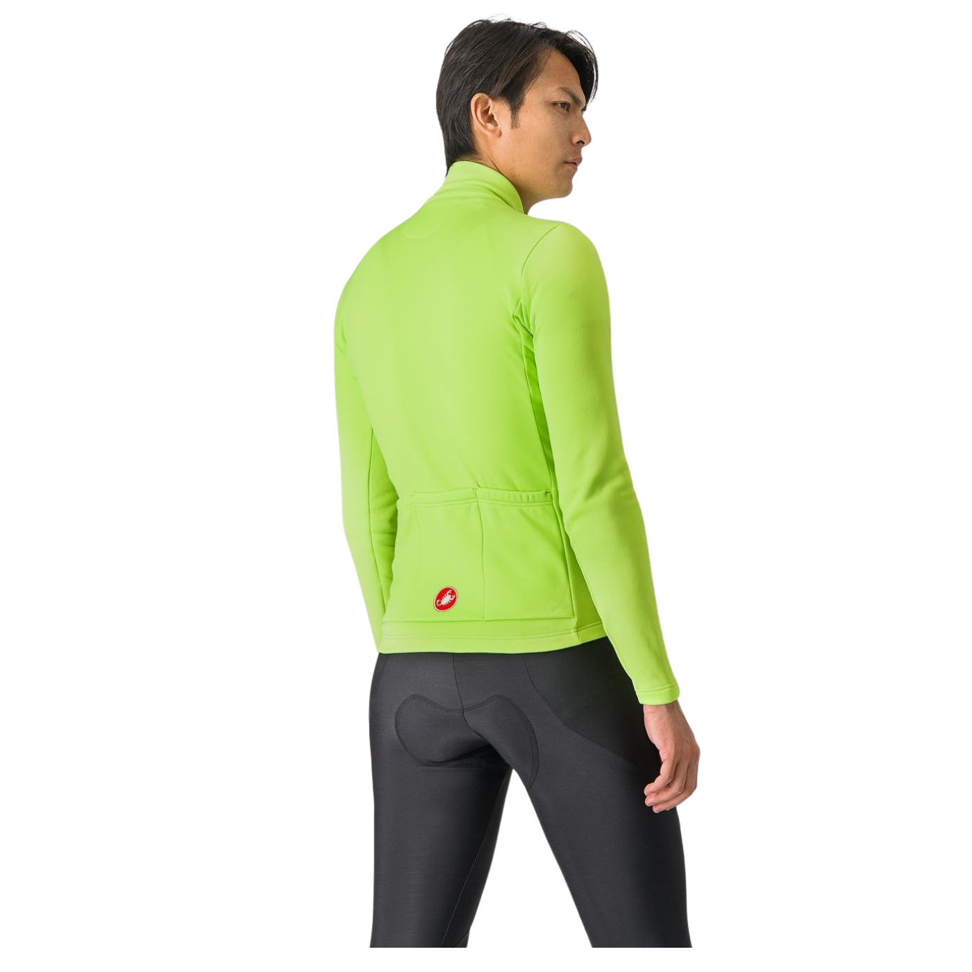 Castelli Entrata Thermal Jersey - Electric Lime / Dark Gray