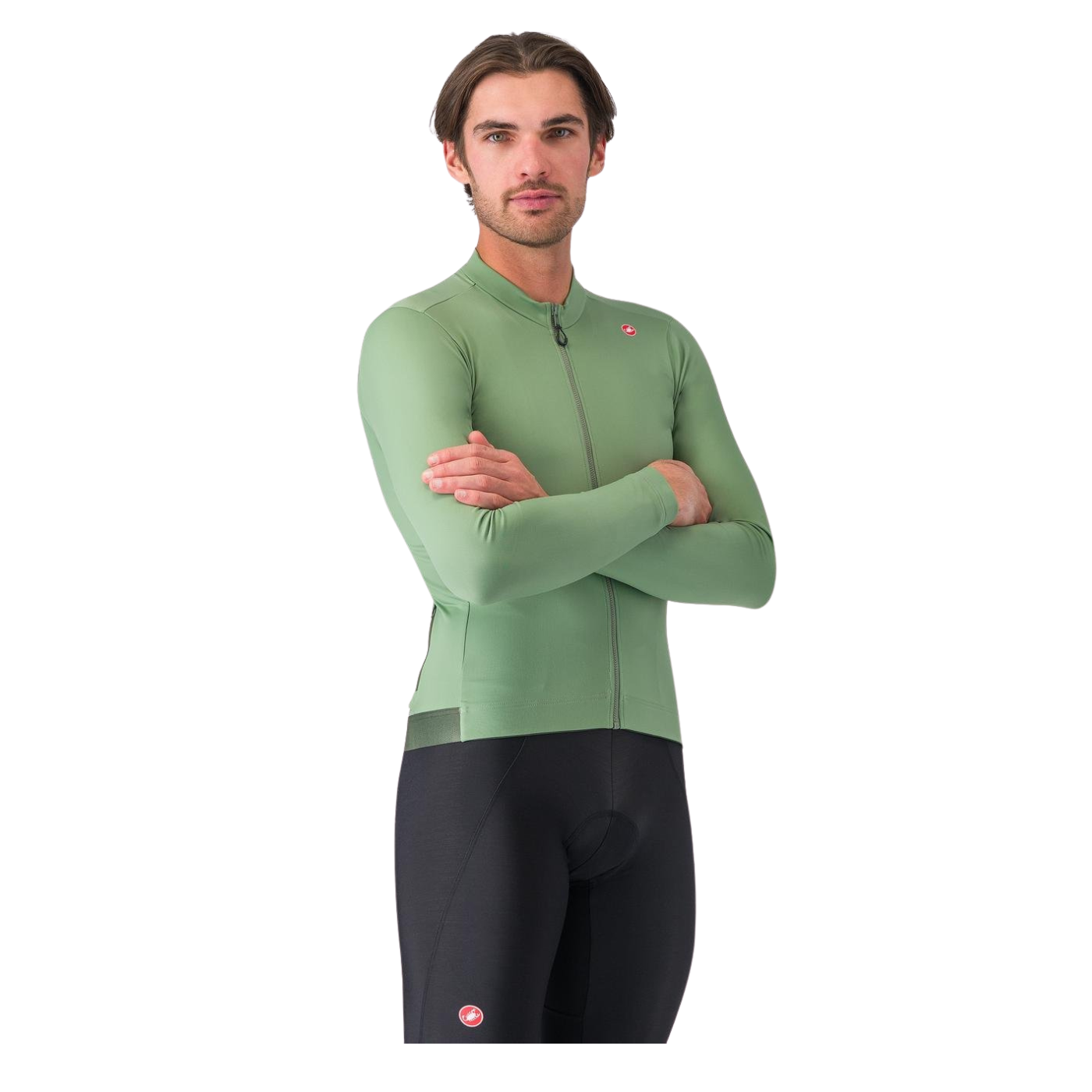 Castelli Espresso Thermal Jersey - Green Pepper / Deep Green