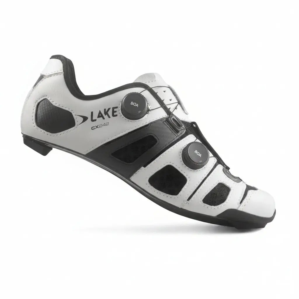 LAKE ロードシューズ サイズ42 ホワイト/ブラック Lake Cycling CX242 Road Shoe | Wide White Black – Dialed Cycling Lab