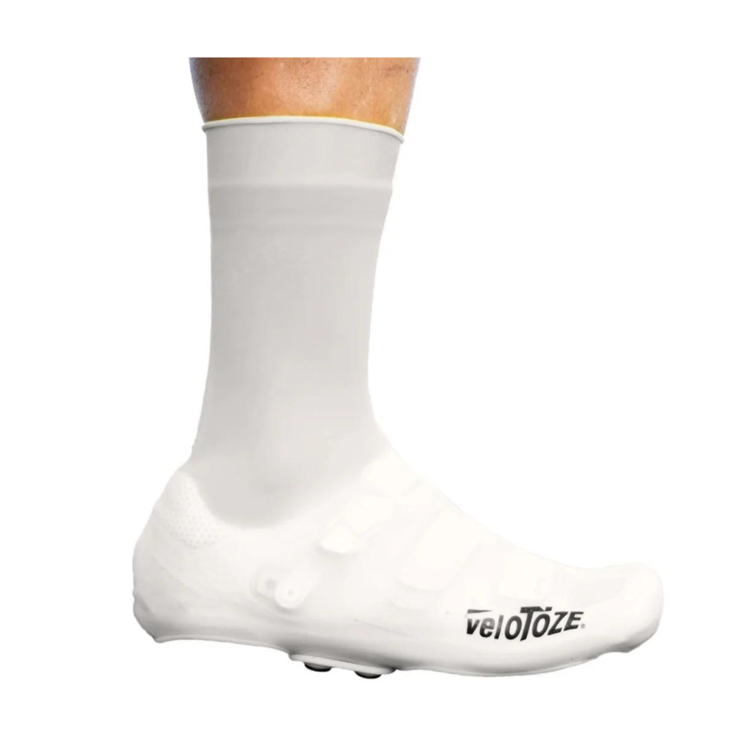 VeloToze Tall Silicone Shoe Covers - With Snaps | White