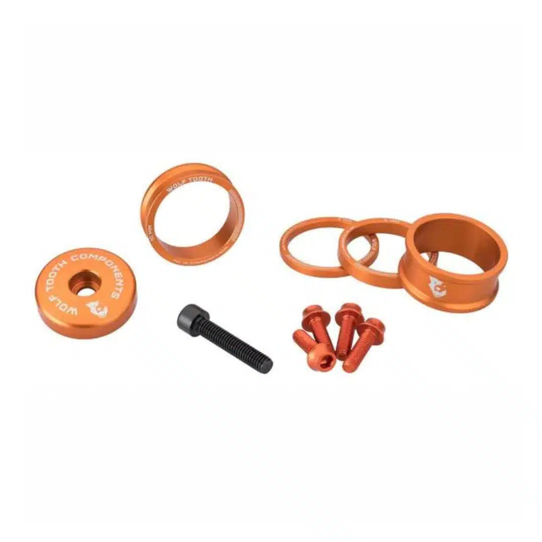 Wolf Tooth Anodized Headset Spacer Kit - 3,5,10,15mm | Orange