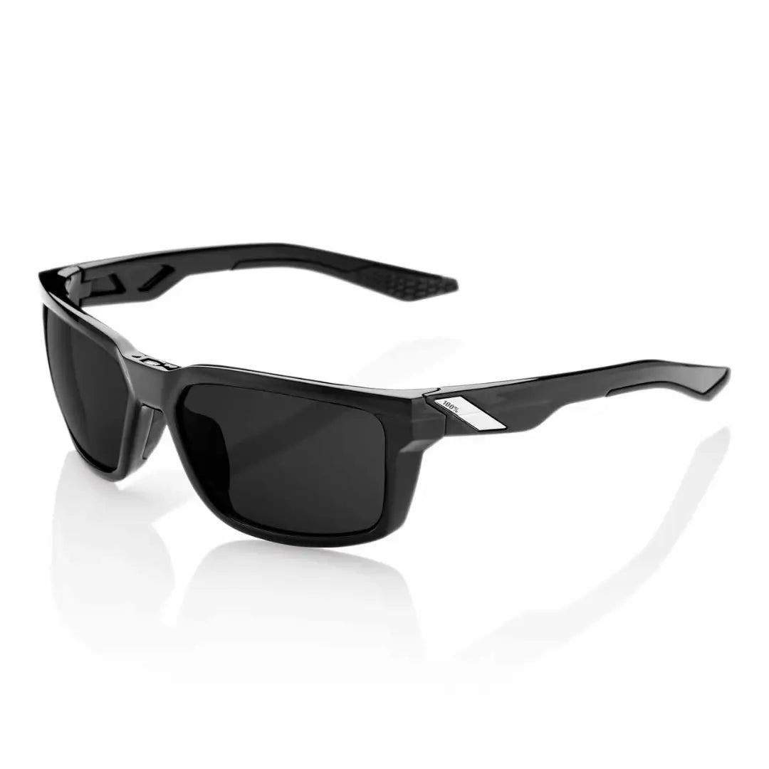 100% DAZE Sunglasses - Polished Black | Grey PEAKPOLAR Lens