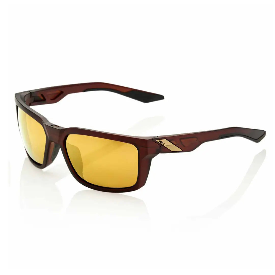 100% DAZE Sunglasses - Soft Tact Rootbeer | Flash Gold Lens