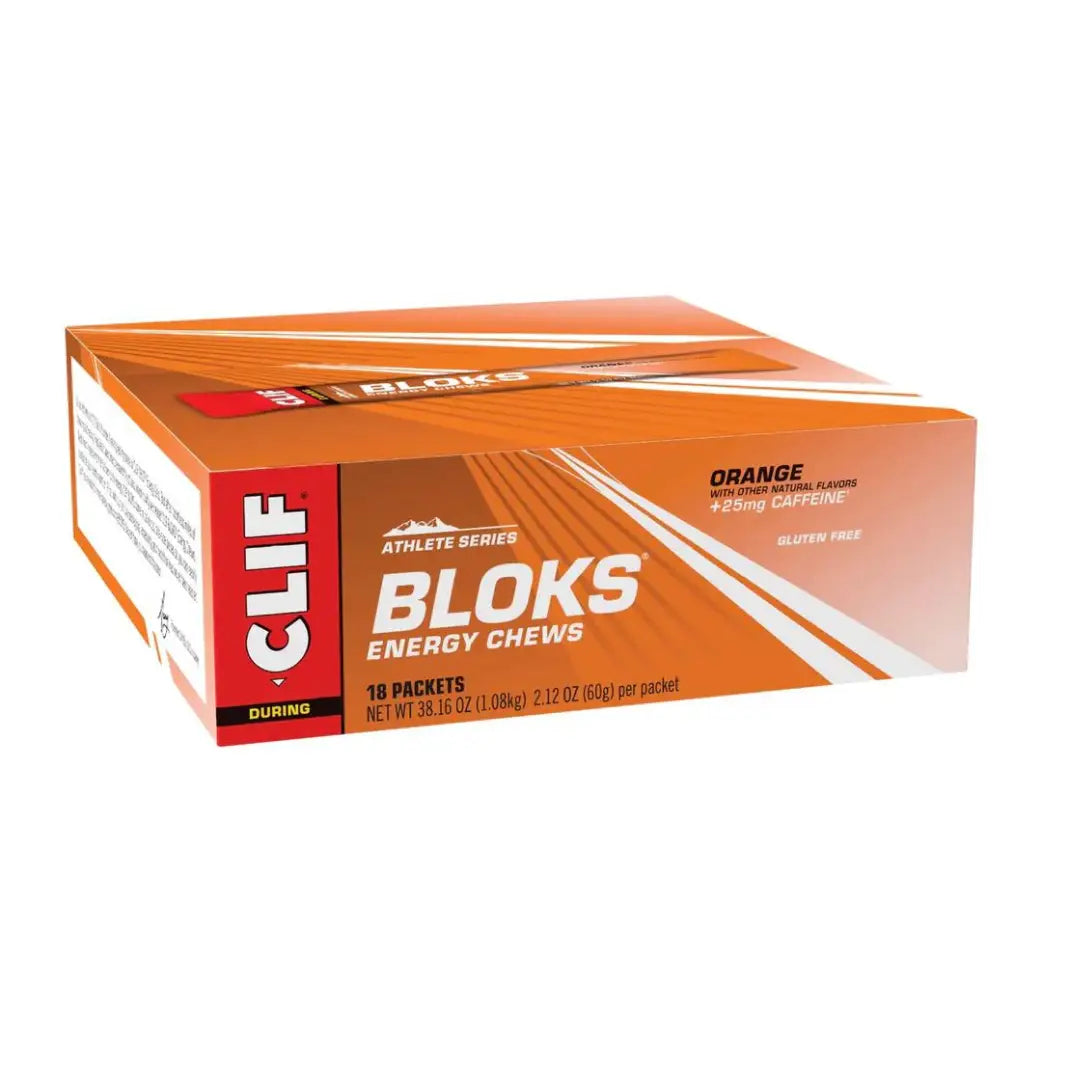 CLIF Bloks Energy Chews - Orange with Caffeine | 18 Count