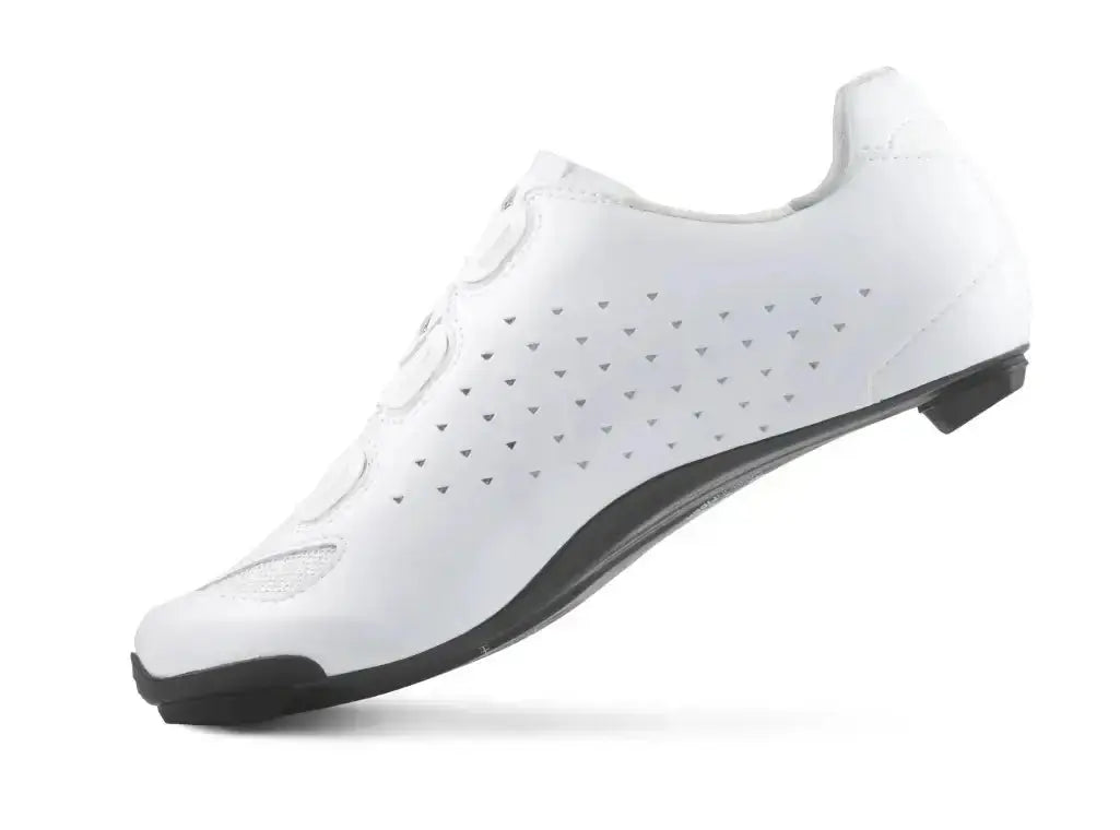 Lake Cycling CX238 Regular White/White Microfiber open box road shoe, inside view