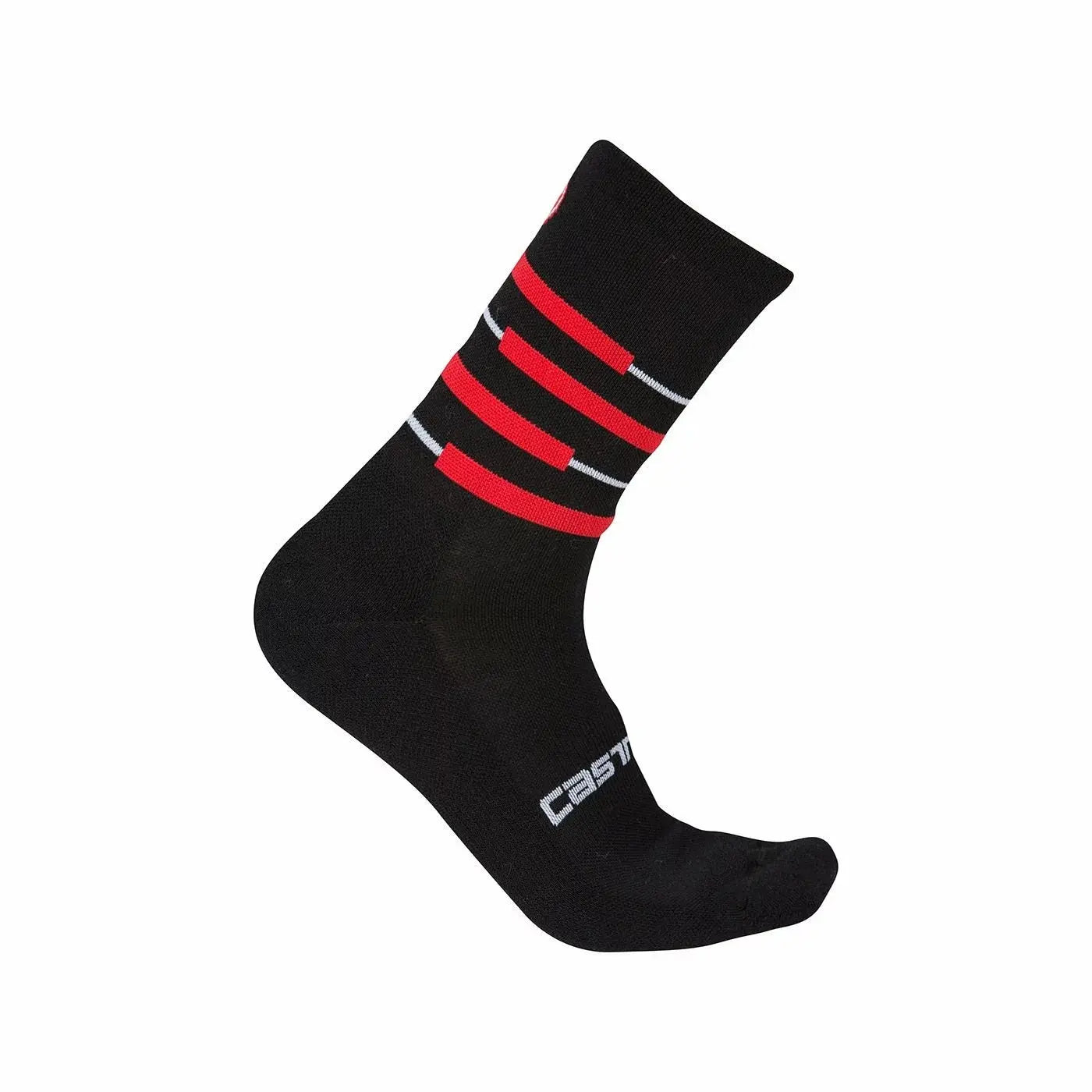 Castelli Incendio 15cm Sock - Black / Red Castelli