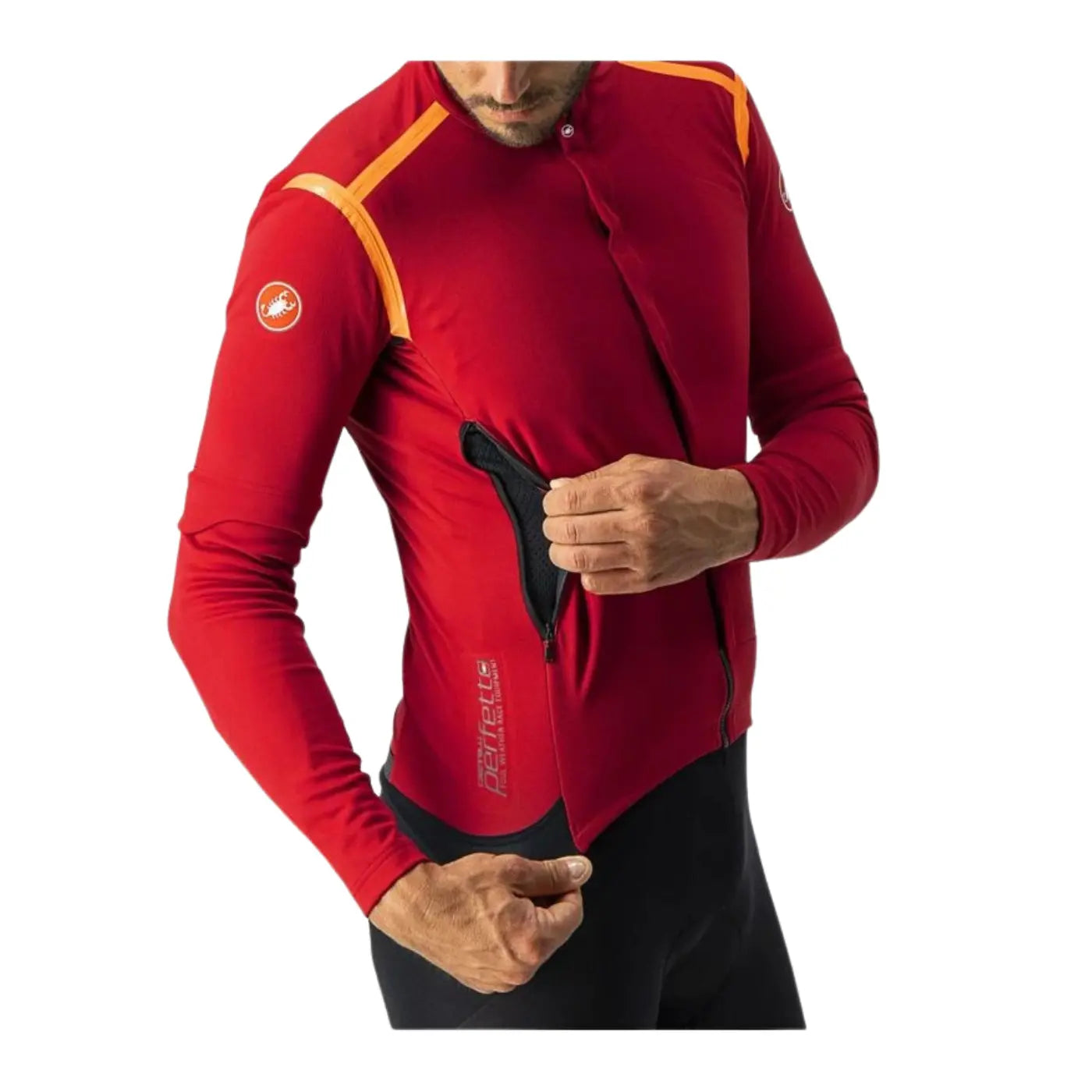 Castelli Perfetto RoS Convertible Cycling Jacket - Pro Red/Brilliant Orange Castelli