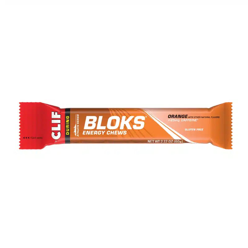 CLIF Bloks Energy Chews - Orange with Caffeine | Individual