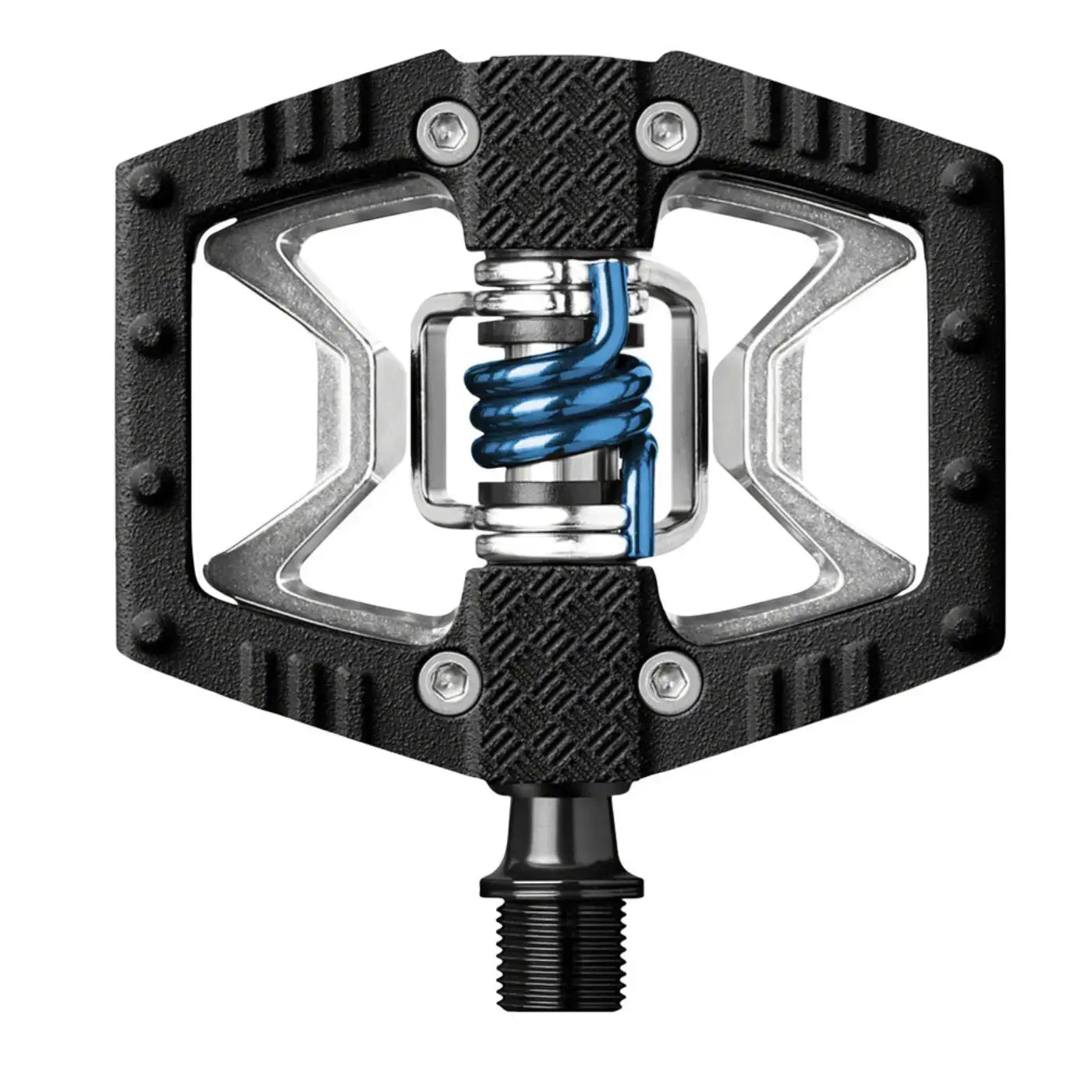 hybrid cycling pedals Crank Brothers Double Shot Mountain Bike Pedals, Black / Blue