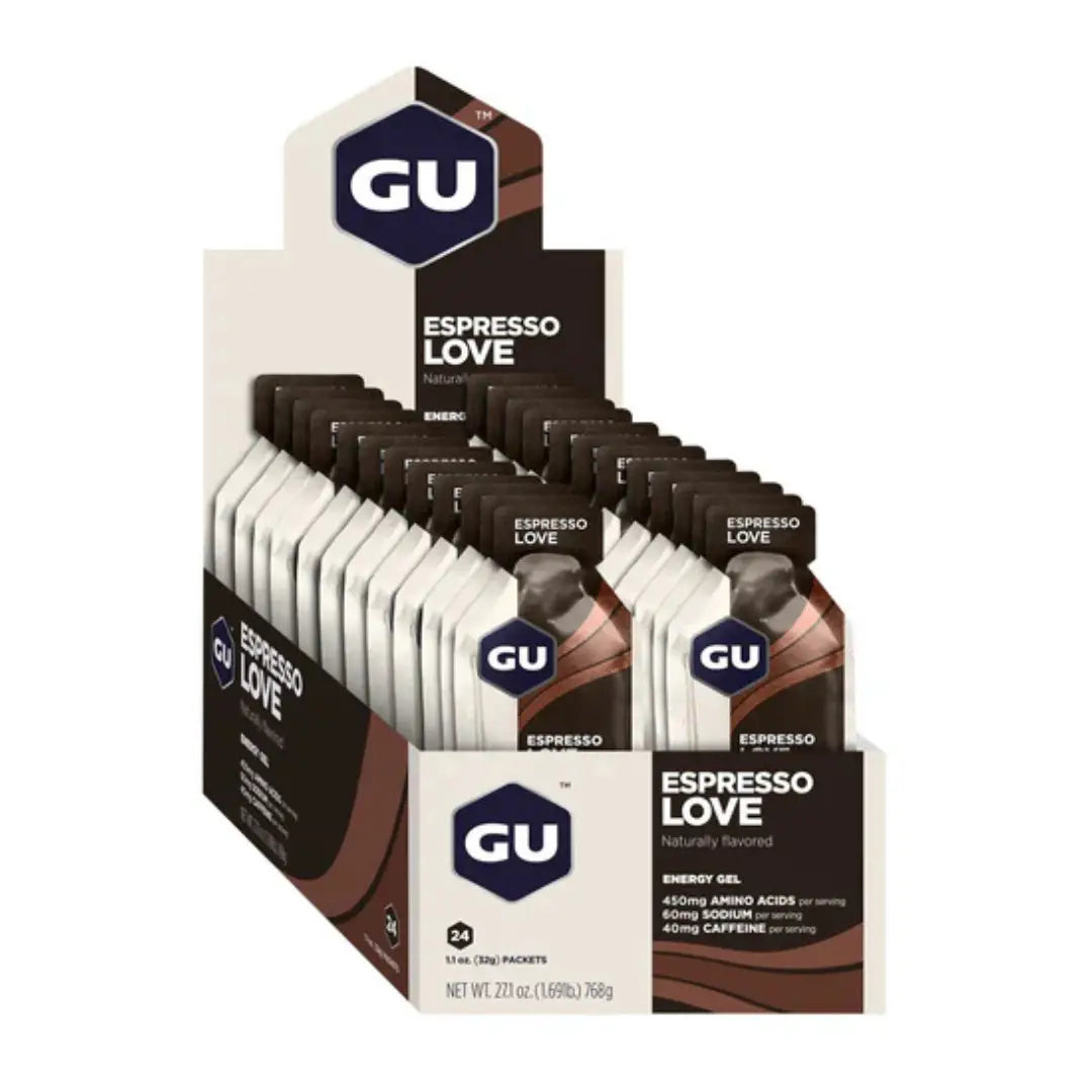 GU Energy Gel - Espresso Love with Caffeine | Box of 24