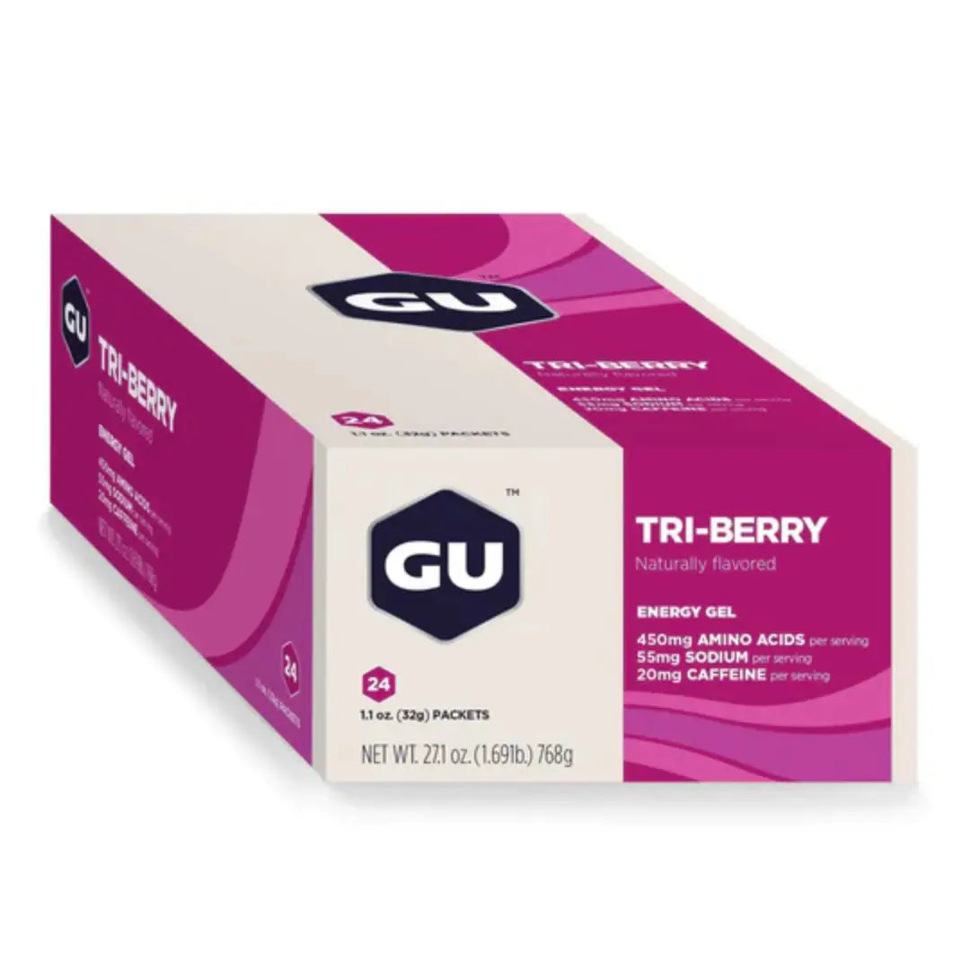 GU Energy Gel - Tri-Berry with Caffeine | Box of 24