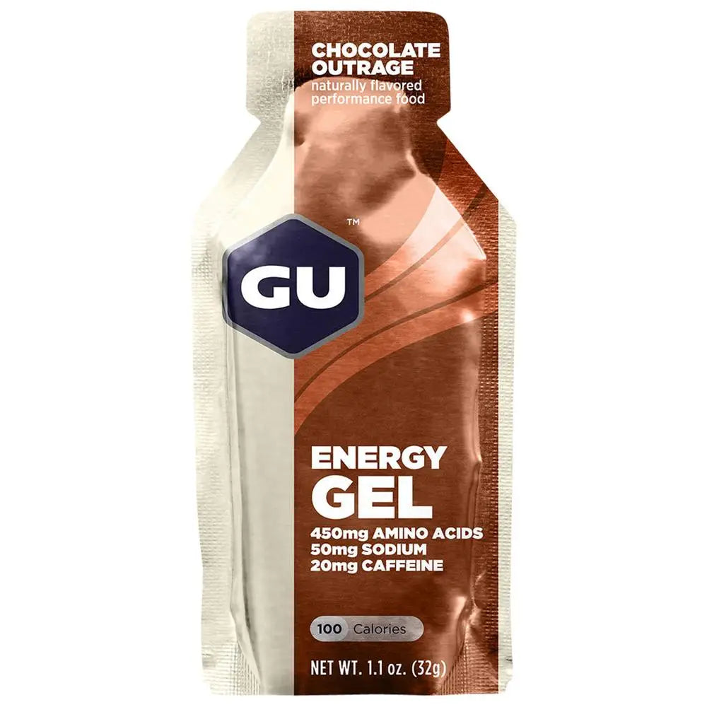 GU Energy Gel - Chocolate Outrage with Caffeine | Individual