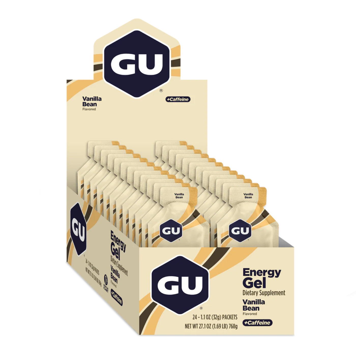 GU Energy Gel - Vanilla Bean with Caffeine | Box of 24