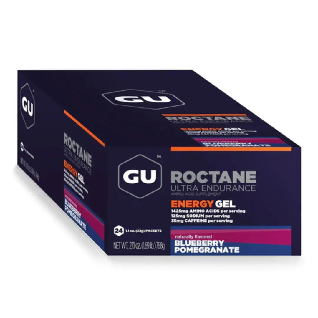 GU Energy Roctane Gel - Blueberry Pomegranate with Caffeine | Box of 24