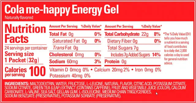 GU Energy Gel - Cola Me Happy with Caffeine | Box of 24