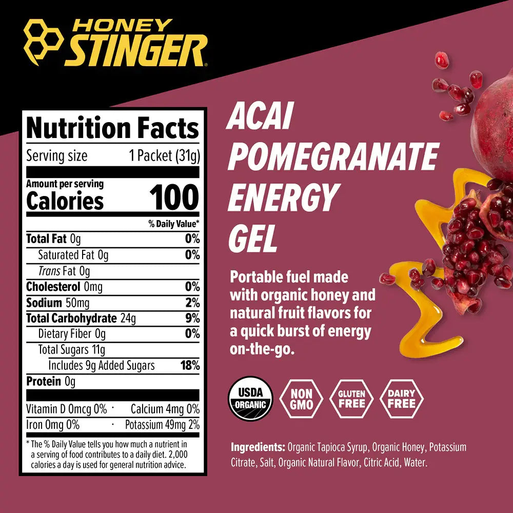 Honey Stinger Acai Pomegranate Energy Gel - Box of 24