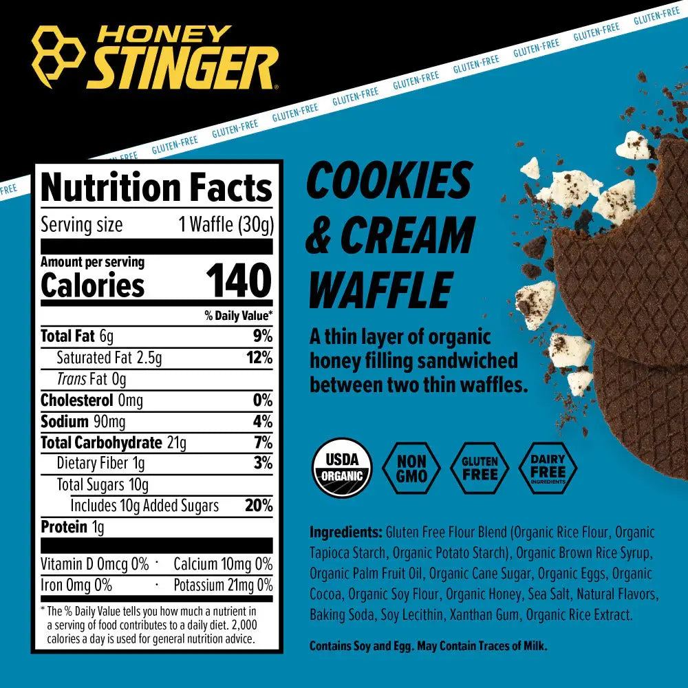 Honey Stinger Waffle - Cookies & Cream | Box of 12