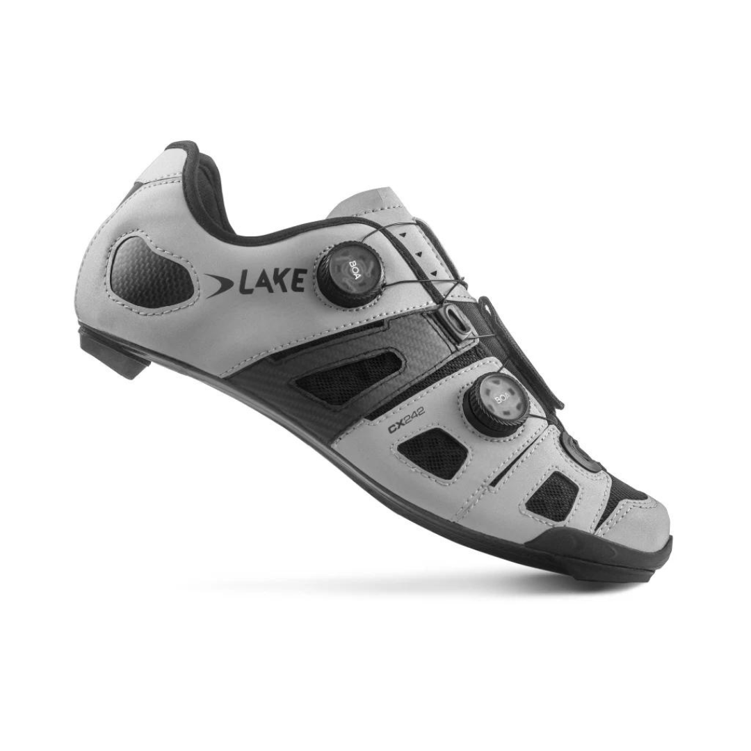 Lake Cycling CX242 - Regular | Reflective Silver / Grey Microfiber