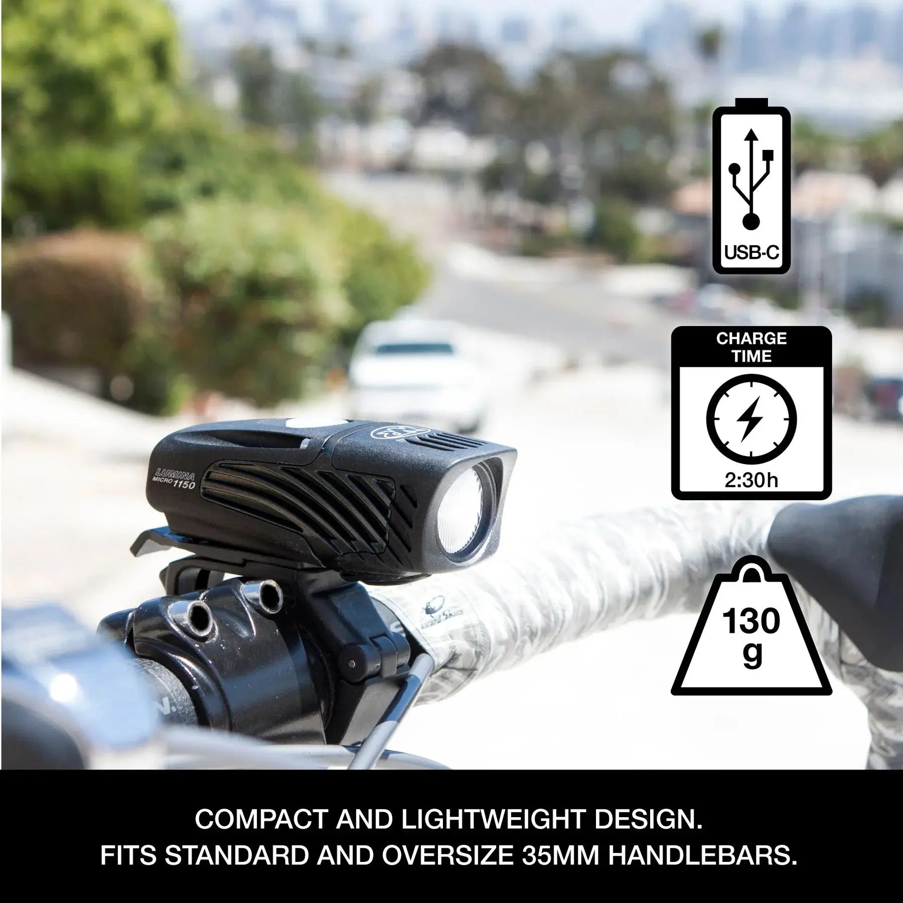 Lumina Micro 1150 and Vmax+ 180 Combo - Front & Rear Light Set NiteRider