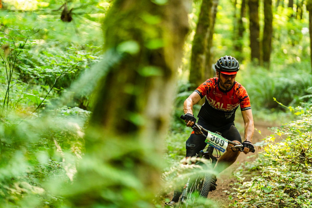 Dialed rider racing cross country at the OBRA MTB Championships in Washougal