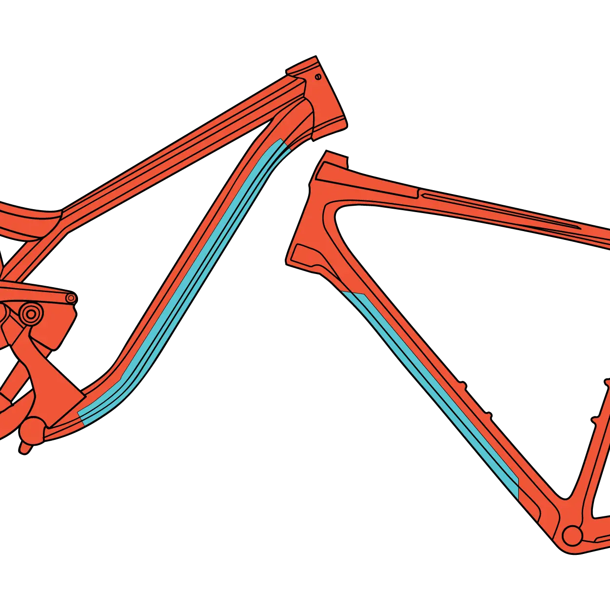 RideWrap Essential Downtube Frame Protection Kit - Gloss