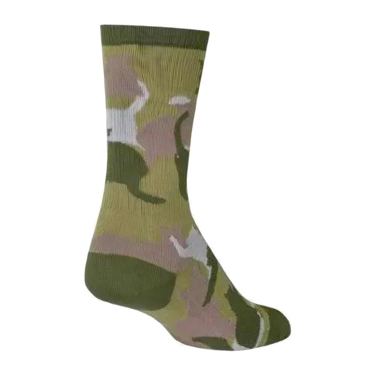 Sock Guy Catmo crew sock in green camo with hidden cat shapes