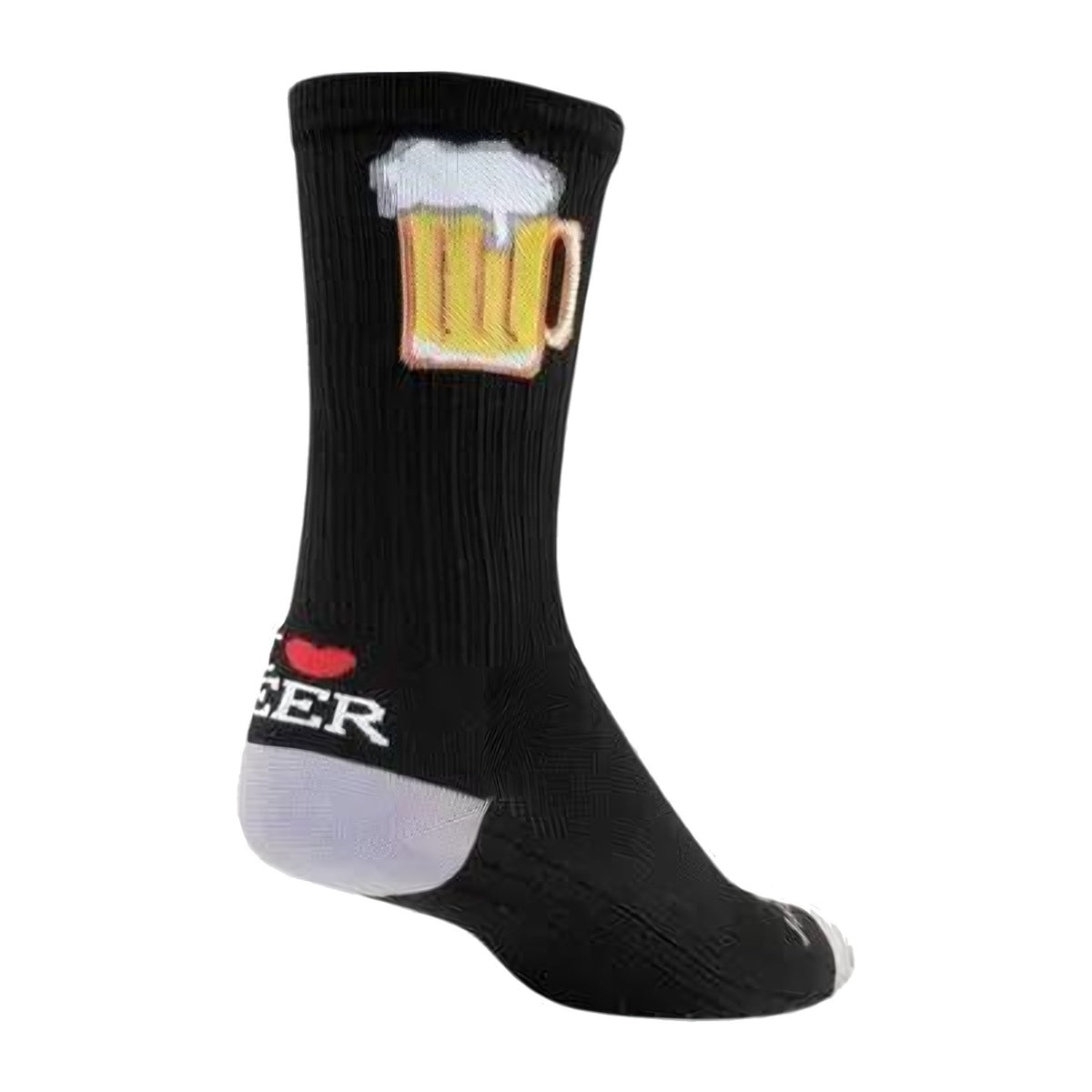 Sock Guy SGX Tallboy sock, black with a frosty beer mug at the cuff