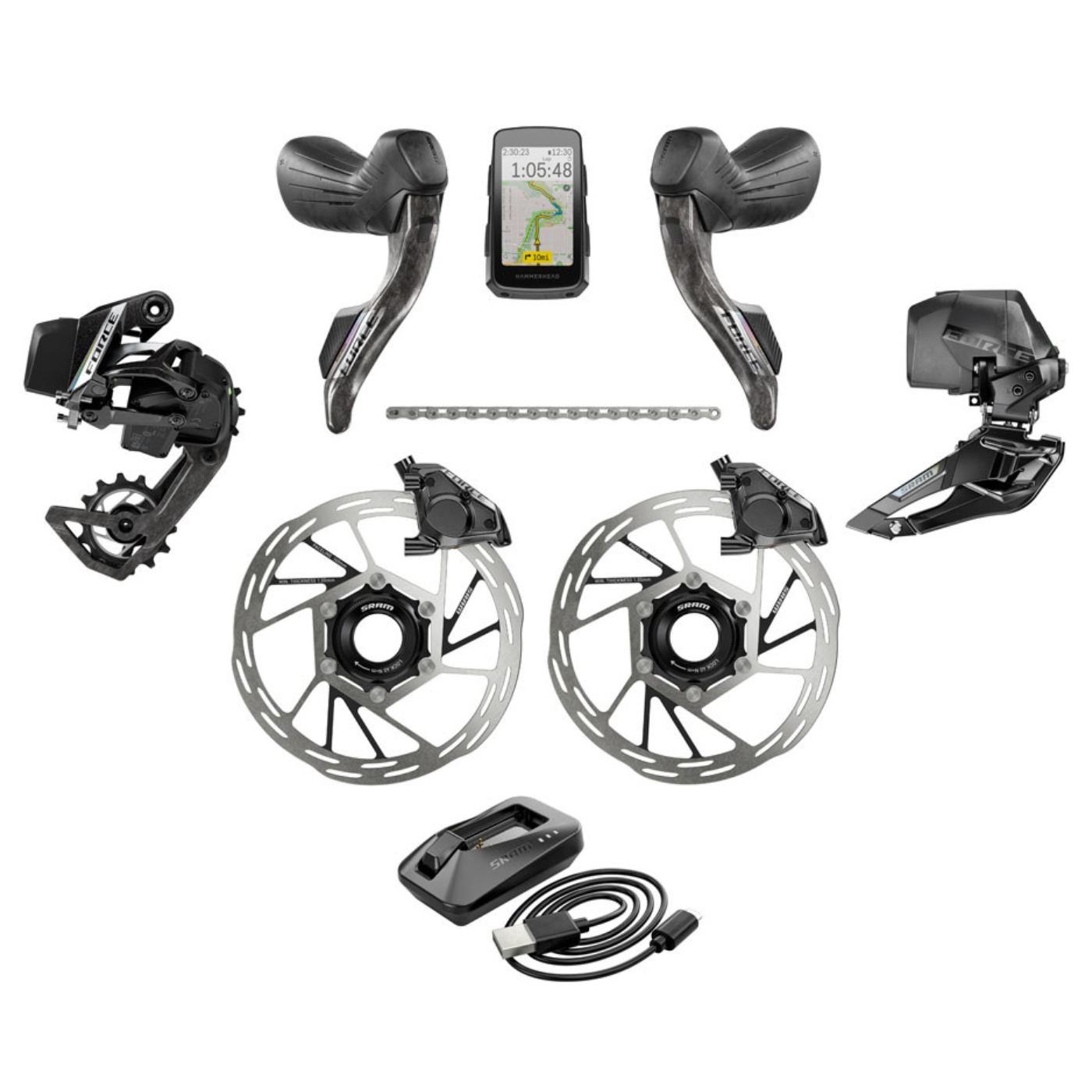 SRAM Force AXS E1 Road Groupset - Levers | Calipers | Rotors | Chain | Derailleurs | Hammerhead