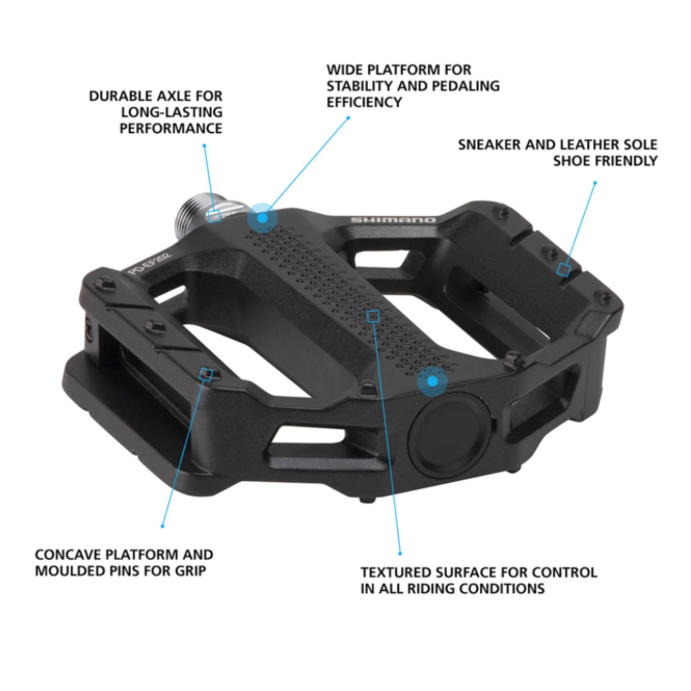 Shimano PD-EF202 Flat Pedal - Black