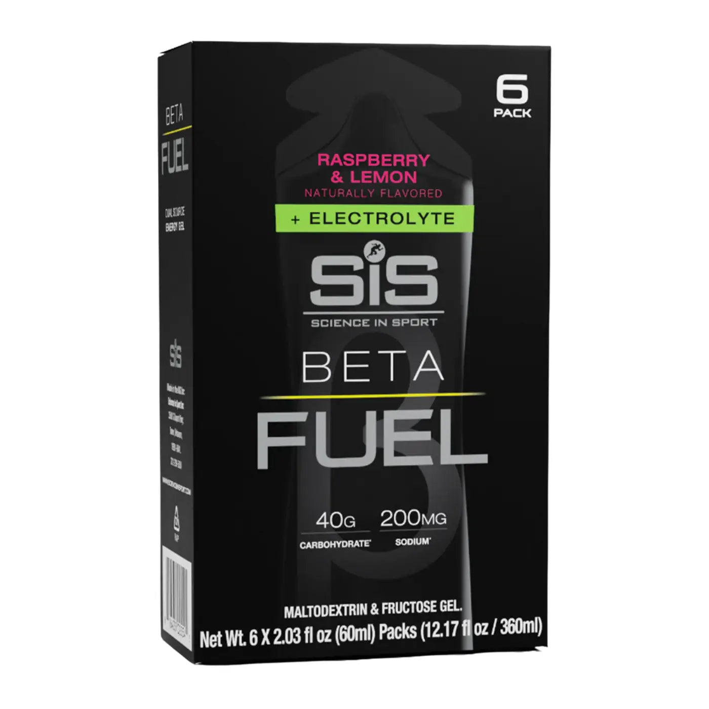 SiS Beta Fuel + Electrolyte Gel - Raspberry & Lemon | Box of 6 Science in Sport