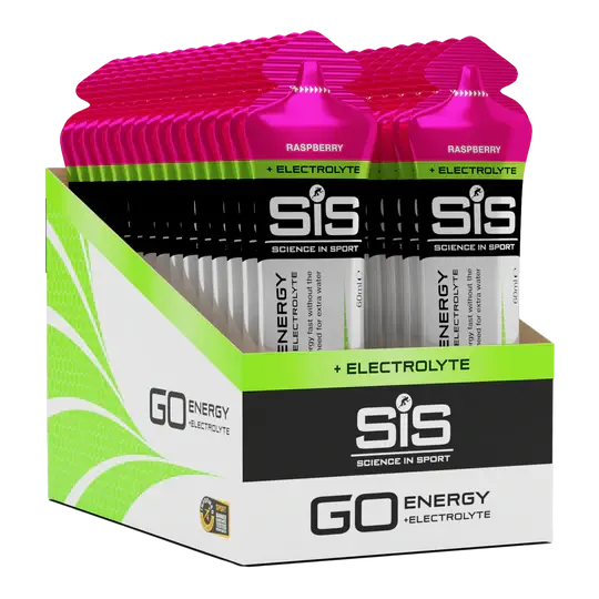 SiS GO Energy + Electrolyte Gel - Raspberry | Box of 30 Science in Sport