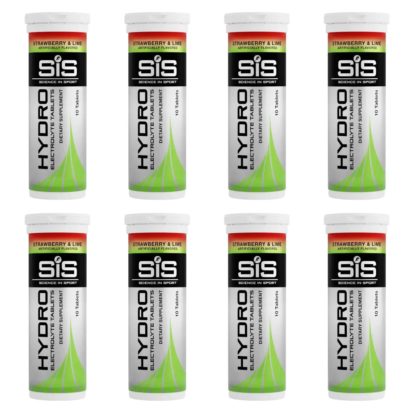 SiS HYDRO Tablets - Strawberry & Lime | Pack of 8 Tubes Science in Sport