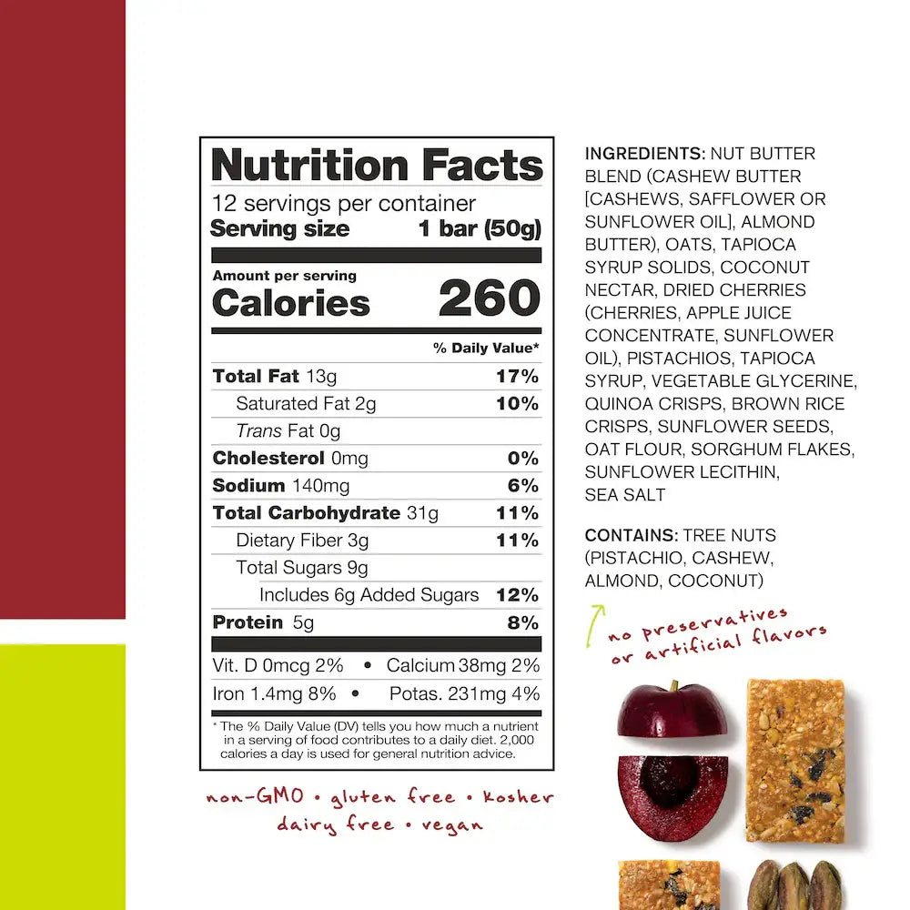 Skratch Labs Energy Bar - Cherries + Pistachios | Individual