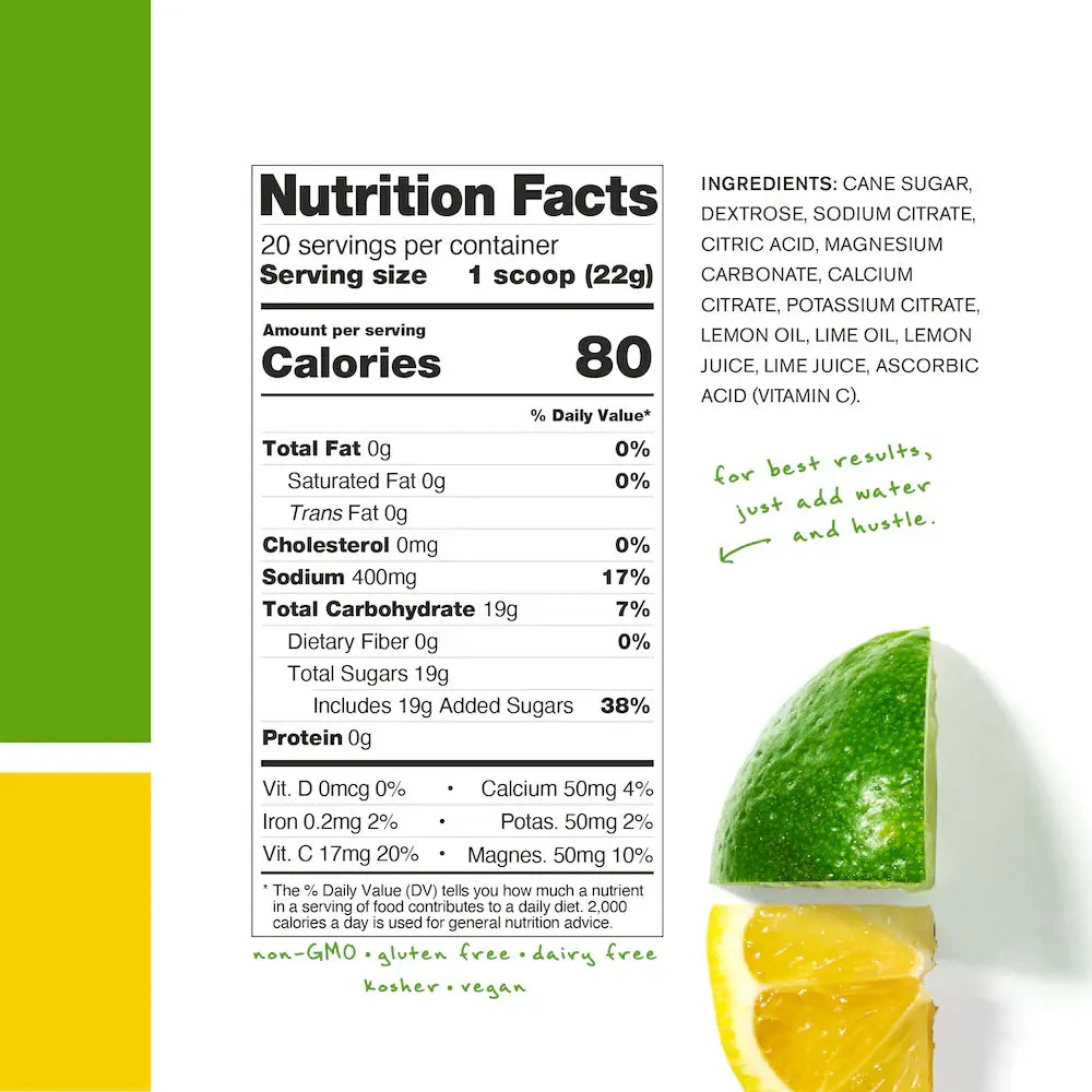 Skratch Labs Hydration Sport Drink Mix - Lemon + Lime | 20 Serving Bag
