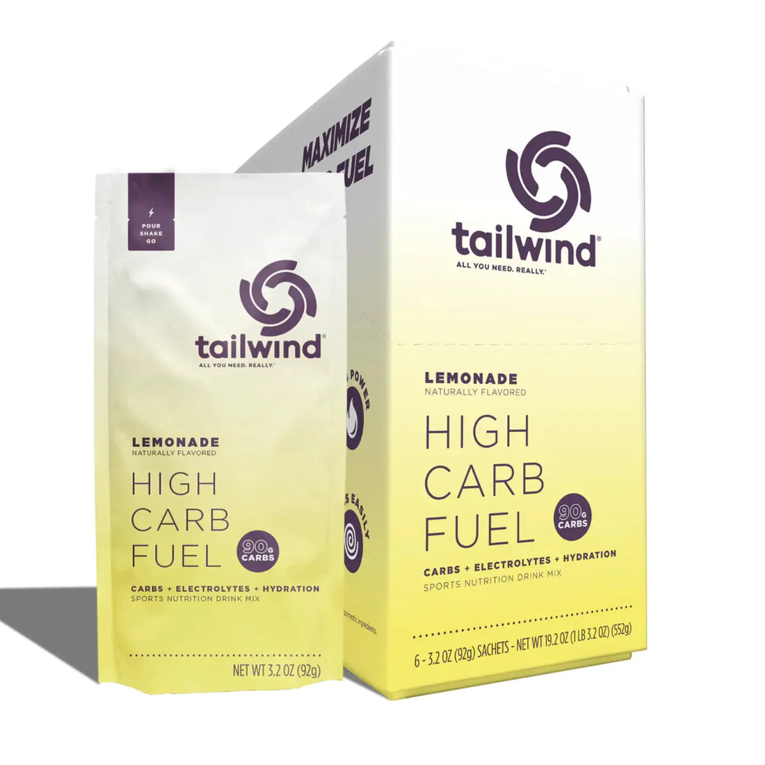 Tailwind High Carb Fuel - Lemonade | Box of 6 Tailwind Nutrition