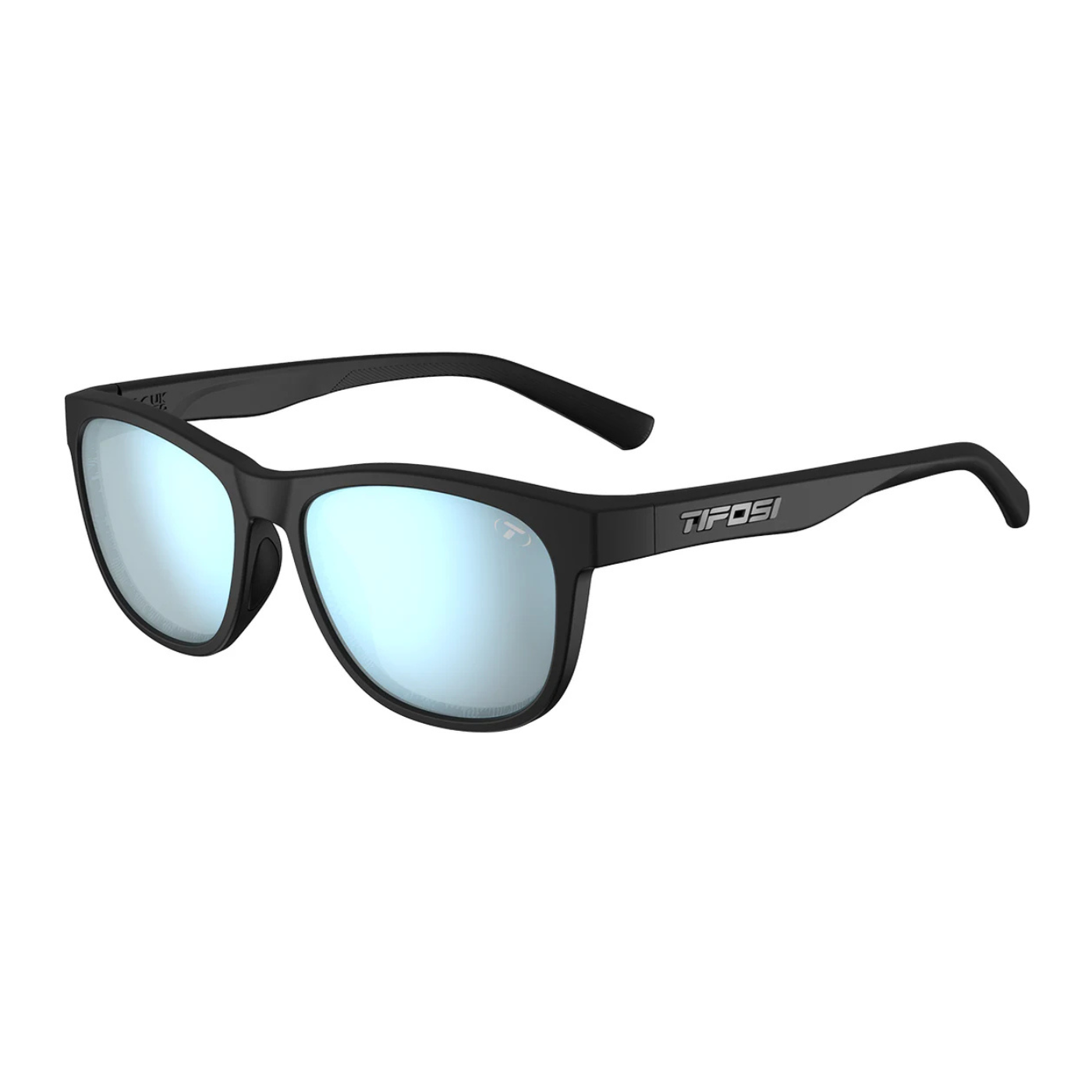 Tifosi Swank - Satin Black | Smoke Tint | Bright Blue Mirror