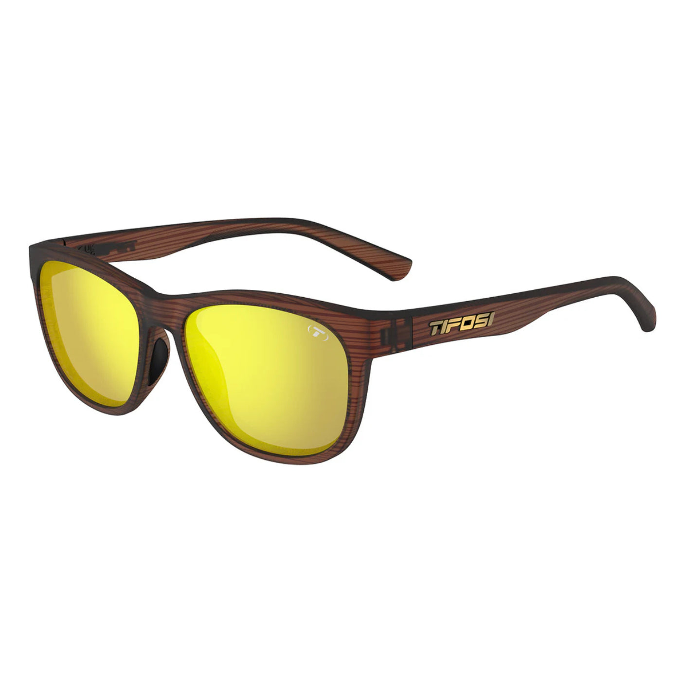 Tifosi Swank - Woodgrain | Smoke Tint | Yellow Mirror