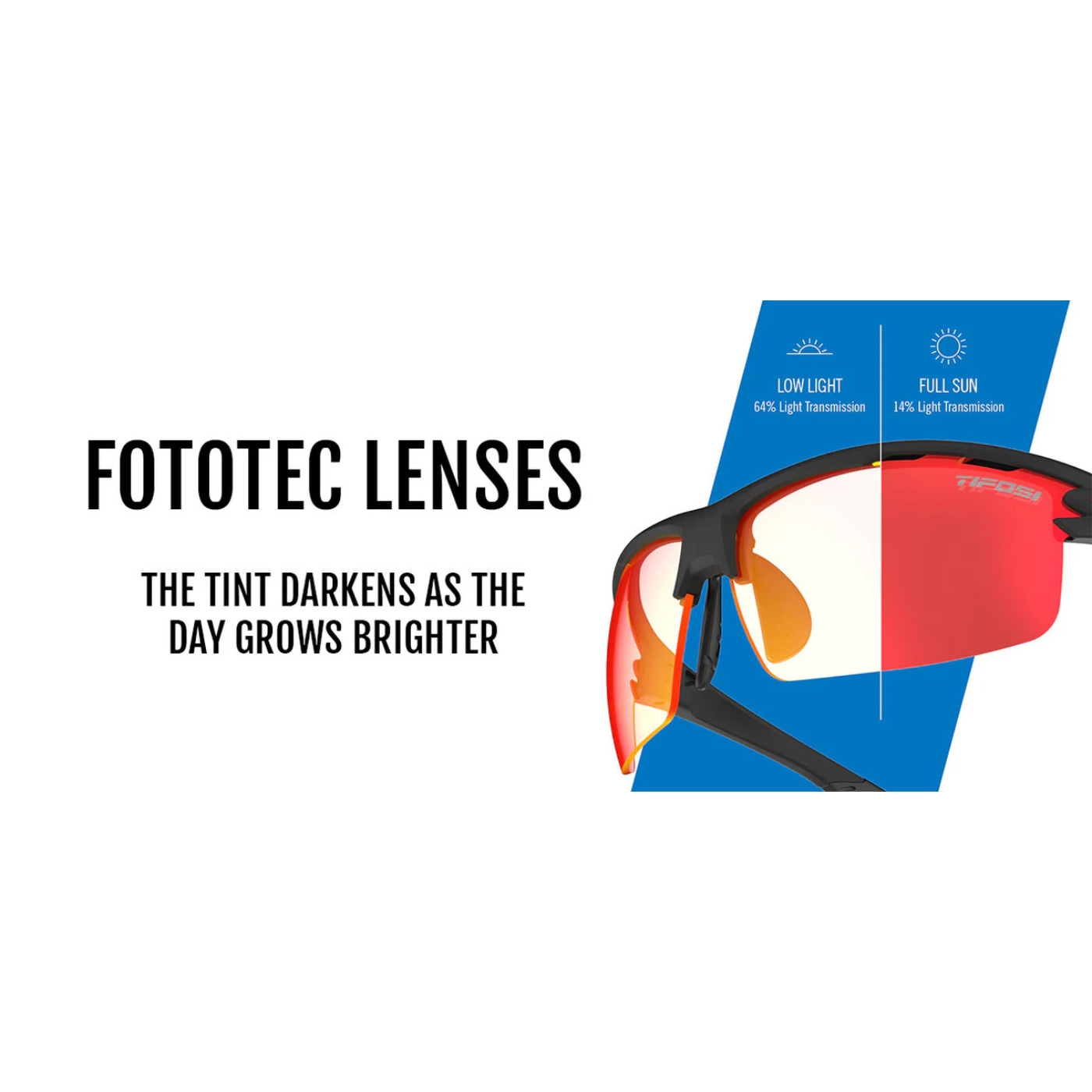 Tifosi Rivet - Matte Black | Clarion Red Fototec Lens