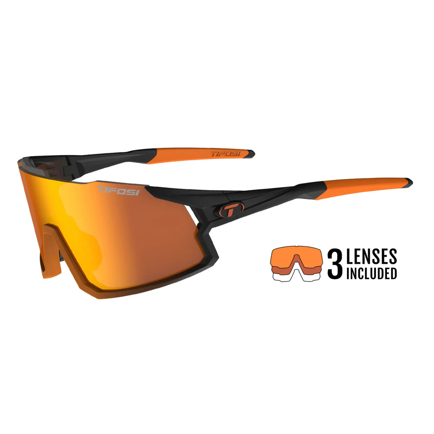 Tifosi Stash - Black Orange Fade | 3 Lenses