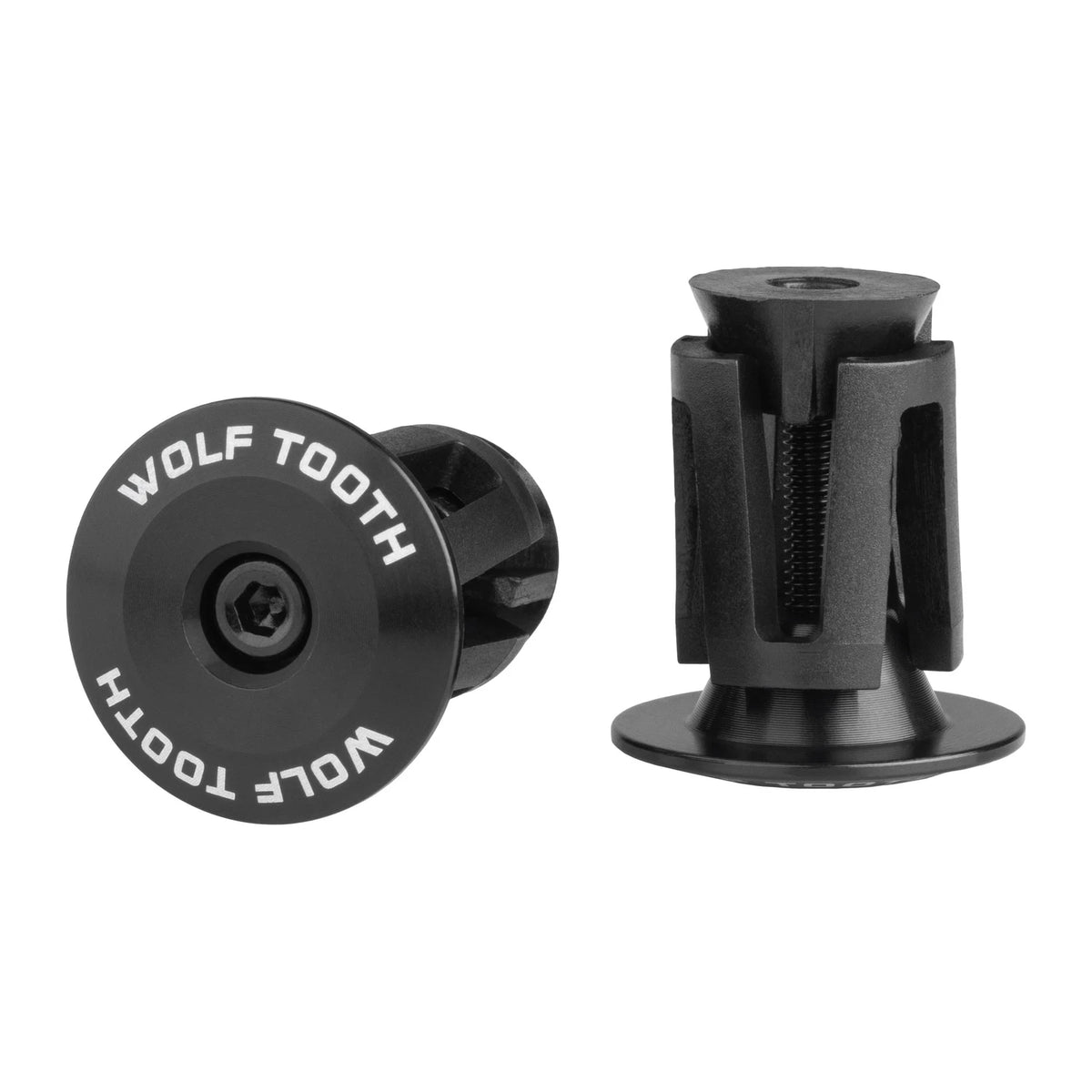 Wolf Tooth alloy bar end plug in Black with expanding plug body