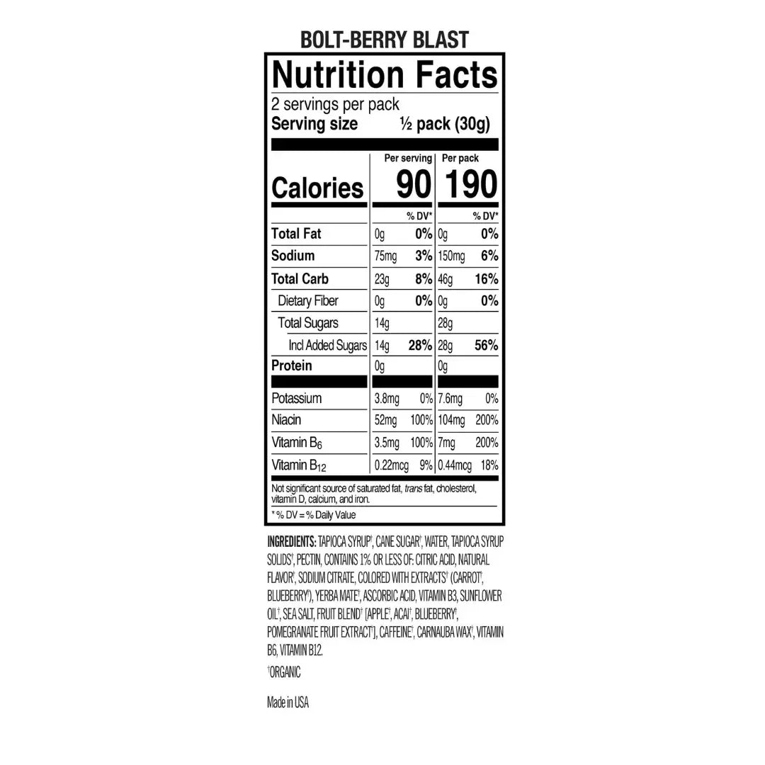 PROBAR Bolt Energy Chews - Berry Blast (with Caffeine) | Box of 12