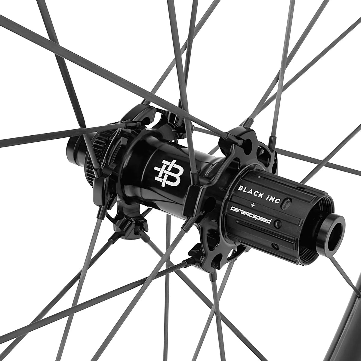 Black Inc HU-08 rear hub with Black Inc + CeramicSpeed bearings on the 48|58 wheelset