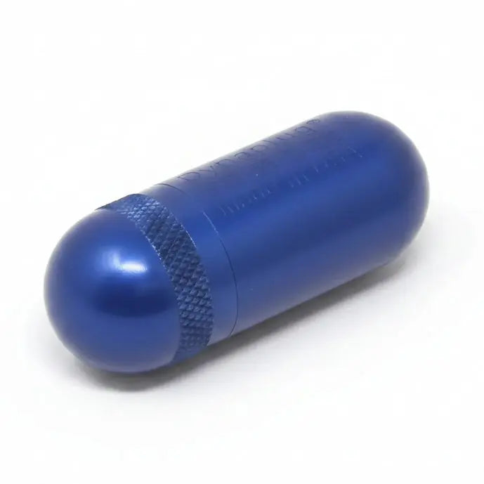 Dynaplug Pill tubeless tire repair kit in Blue anodized aluminum