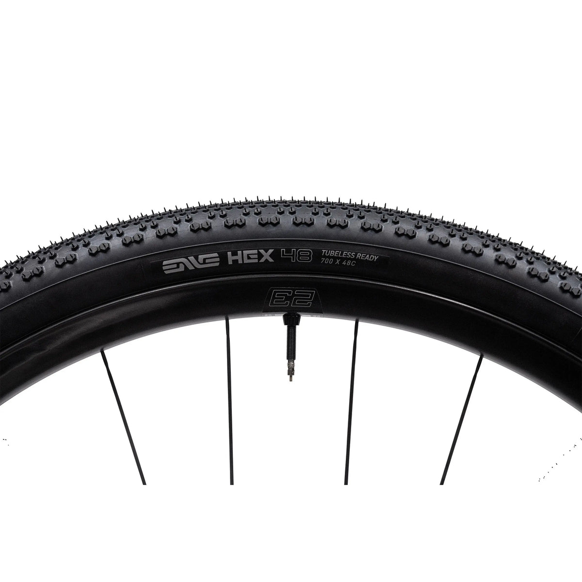ENVE HEX Gravel Tire Black, angled view