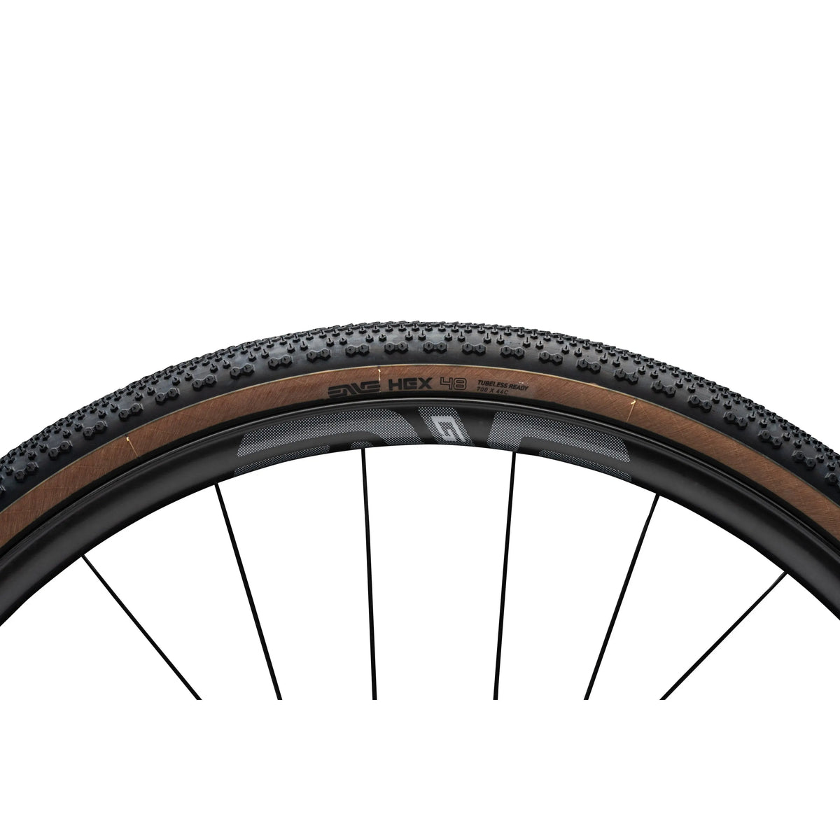 ENVE HEX Gravel Tire in Tan, hexagonal gravel tread