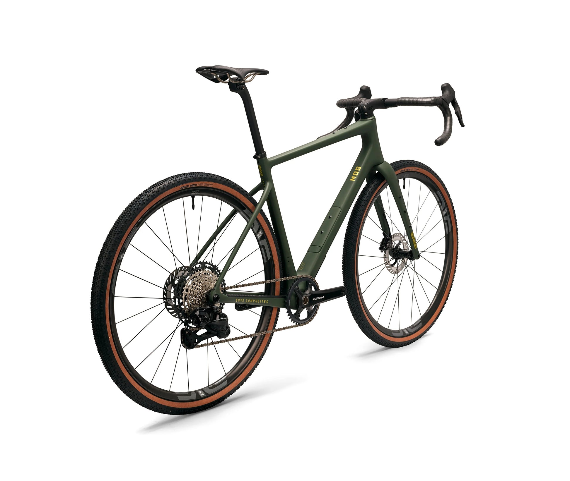 ENVE Mog Foundation Force XPLR complete gravel bike, Recon Green, back quarter
