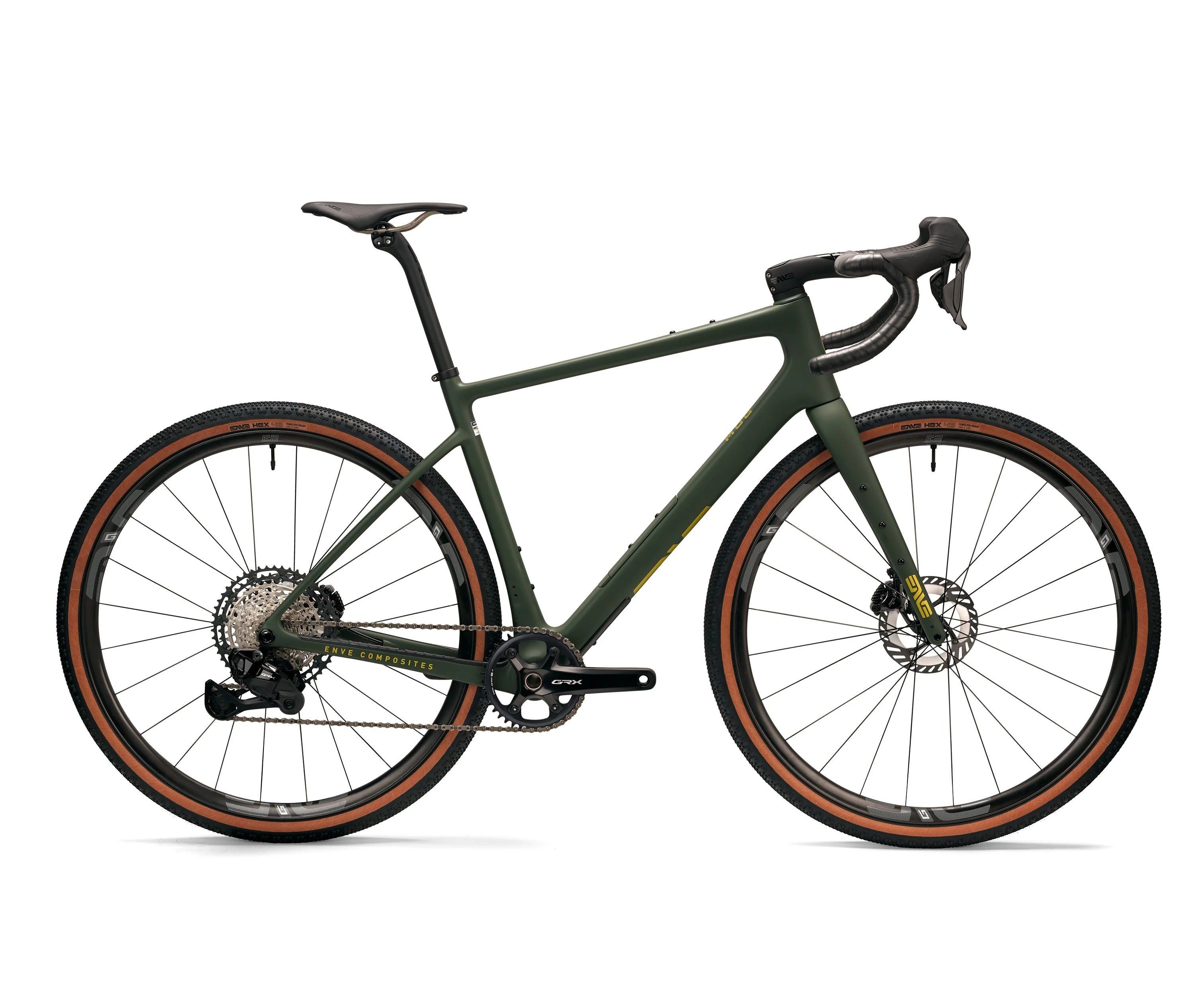 ENVE Mog Foundation Force XPLR complete gravel bike, Recon Green, drive side