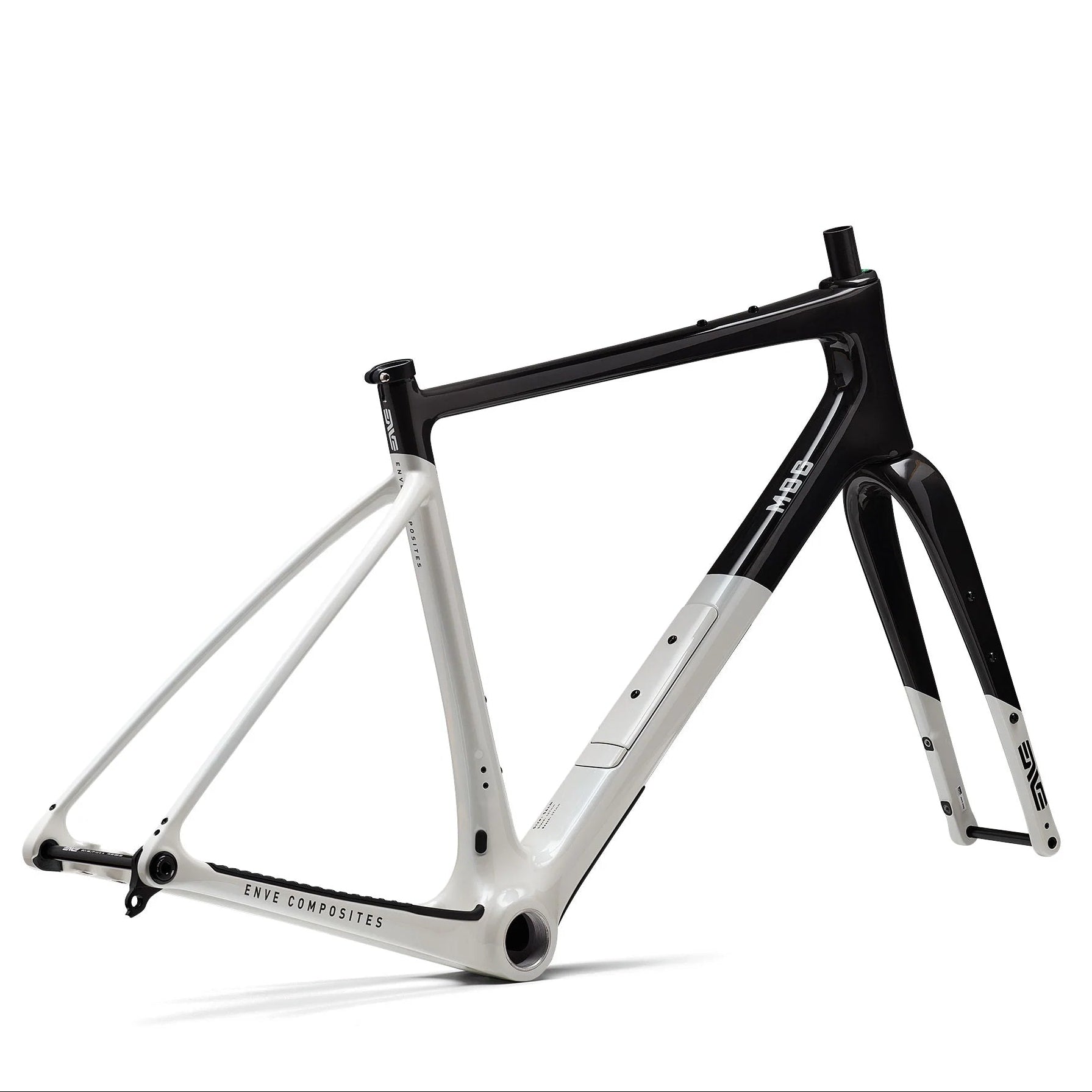 ENVE Mog carbon gravel frameset, Aspen White, back quarter view