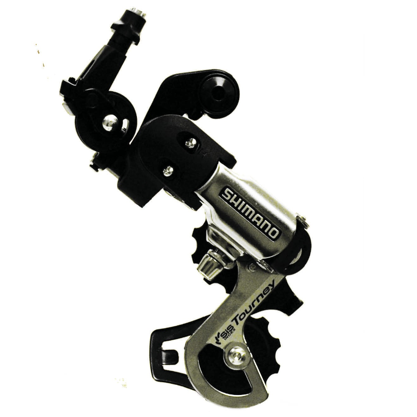 Shimano Tourney RD-FT55 rear derailleur, 6/7 speed, short cage, silver and black