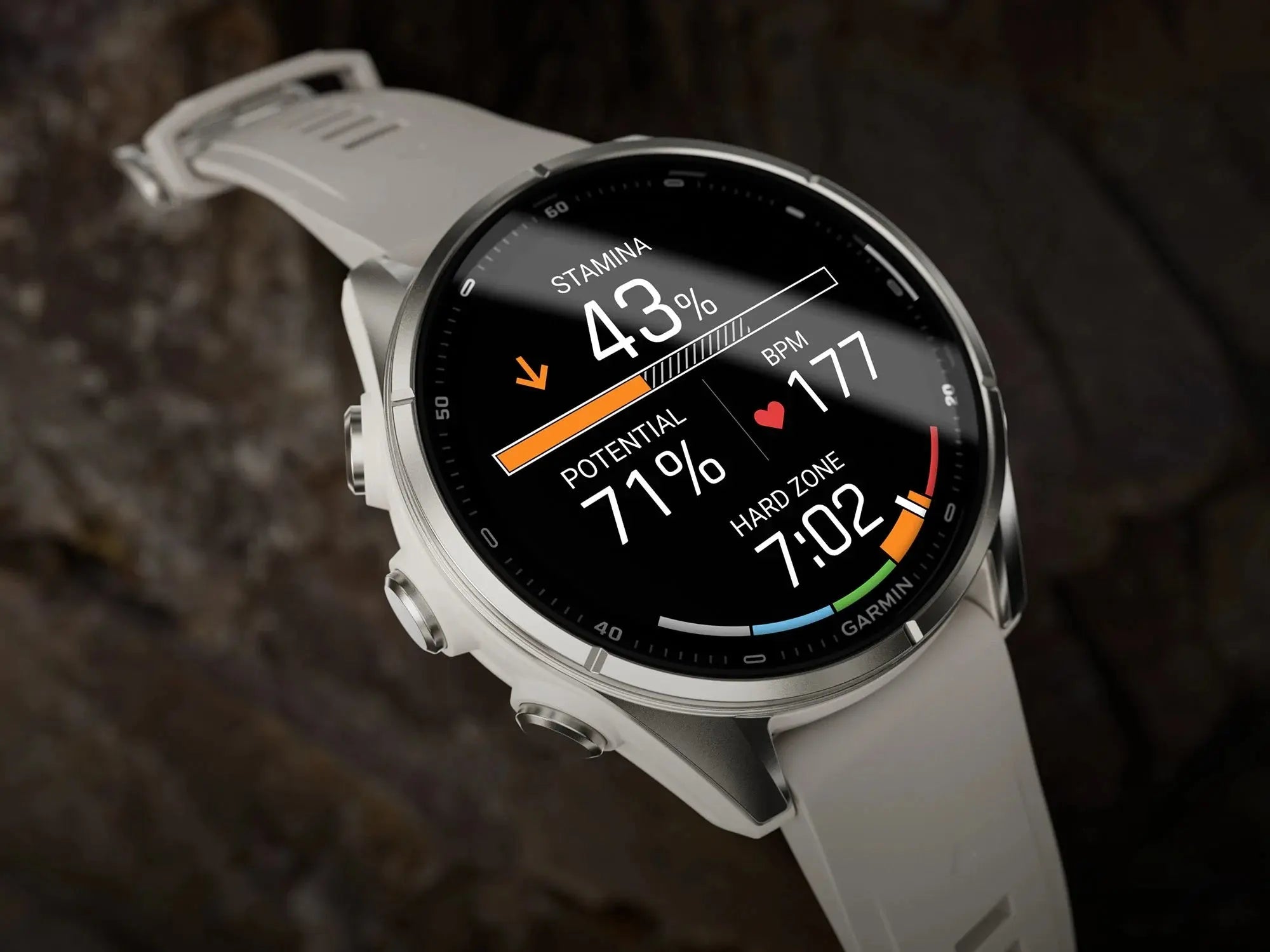 Garmin fenix 9 showing built-in routable topographic map on the AMOLED display